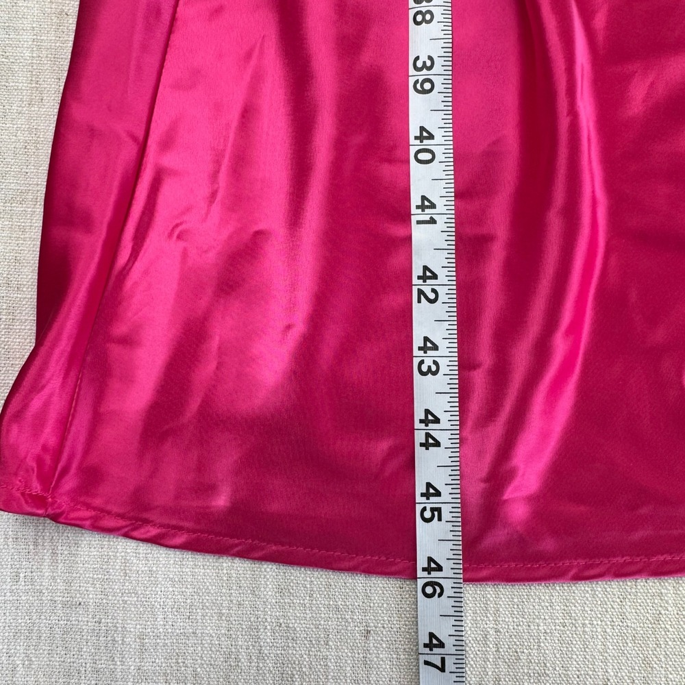 A New Day Hot Pink Satin Ruched Midi Slip Dress‎ Small Y2K Barbiecore Party - Picture 9 of 11